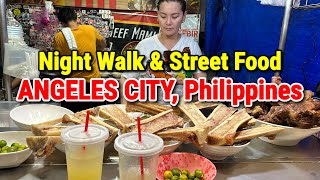 Angeles City Philippines  STREET FOOD amp Night Walking Tour in Downtown Angeles 2023 [upl. by Assilanna]