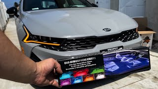 Installing Ambient Leds On A 2021 Kia K5 Gtline [upl. by Ahsinwad]