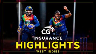 Highlights  West Indies v Sri Lanka  Hasaranga Stars Despite McCoy Flourish 2nd CG Insurance T20I [upl. by Trager]