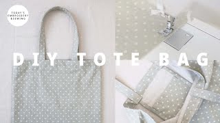 DIY tote bag tutorial  sewing for beginners FREE PATTERN [upl. by Annairam]