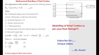 Modeling of Wind Turbine in MatlabSimulink [upl. by Brote]