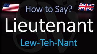 How to Pronounce Lieutenant CORRECTLY [upl. by Hubble]