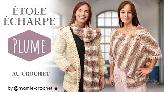 Comment faire une ÉTOLE ÉCHARPE TRÈS FACILE au crochet tuto mamiecrochet [upl. by Noitsuj]