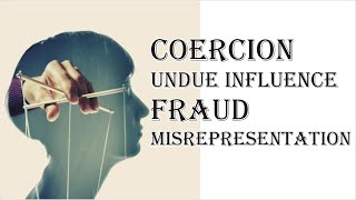 Coercion Undue Influence Fraud Misrepresentation  Indian Contract Act 1872  Law Guru [upl. by Aramo786]