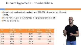 Bedrijfseconomie  Financiële zelfredzaamheid  Hoofdstuk 4  Lineaire amp Annuïteiten Hypotheek [upl. by Irdua428]