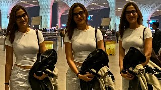 Saiee Manjrekar Looking Beautiful 😍 Spotted At Mumbai Airport [upl. by Behl120]