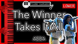 The Winner Takes It All LOWER 3  ABBA  Piano Karaoke Instrumental [upl. by Noellyn432]