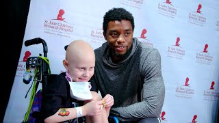 Chadwick Boseman Visited Kids With Cancer in 2018 [upl. by Aicekal]