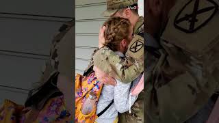 US military dad returns home and surprises daughter [upl. by Namyw160]