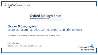 Oxford Bibliographies en criminologie [upl. by Adnaluy]