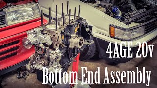 4AGE 20v bottom end assembly [upl. by Yaral353]