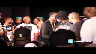 50 Cent Pushes Trav Former GUnit Artist After Meek Mill Brings Him On Stage Mixshow Live 4 ATL [upl. by Anelhtak]