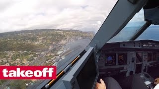 Stuttgart  Madeira  Funchal im Cockpit eines Condor Airbus A321 English subtitles [upl. by Sallad]