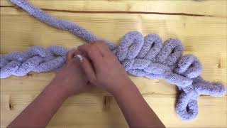 HAND KNIT A JUMBO CHENILLE BLANKET [upl. by Nahpets364]