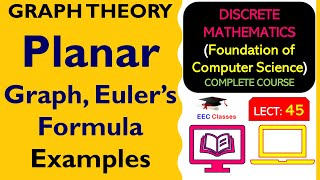 L45 Planar Graph Euler’s Formula  Examples  GRAPH THEORY  Discrete Mathematics Lectures Hindi [upl. by Htebazila]