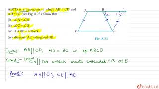 ABCD is a trapezium in which ABCD and ADBC Show that iAB ii CD iii [upl. by Asenaj]