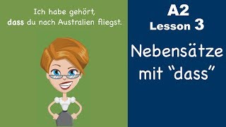 Learn German  Konjunktion quotdassquot  Nebensatz  German for beginners  A2  Lesson 3 [upl. by Diego245]