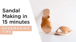 Sandal making in 15minutes  HANDMADE  Shoemaking Tutorial [upl. by Zaob912]