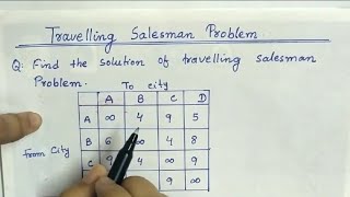 Lec33 Travelling Salesman Problem  In Operation Research  In Hindi [upl. by Nylime]