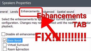 Enable Bass Boost in Windows 10 Enhancements Tab Fix [upl. by Melburn]