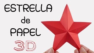 ⭐ESTRELLA de PAPEL⭐ 3D PAPER STAR  DIY [upl. by Nerval]