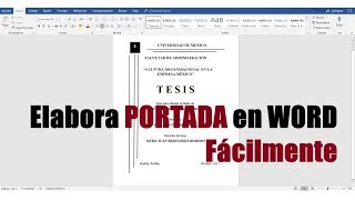 CÓMO HACER UNA PORTADA EN WORD FÁCILMENTE [upl. by Hselin]