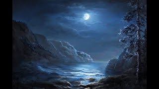 Moonlit Coastline  Paint with Kevin [upl. by Malet565]