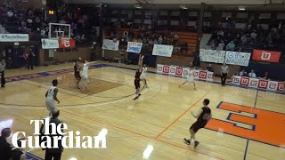 Incredible fullcourt buzzer beater shot wins basketball game [upl. by Atiuqihc]