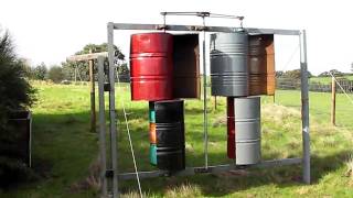 Savonius VAWT 44 Gallon Barrel Wind Turbine [upl. by Cristy770]