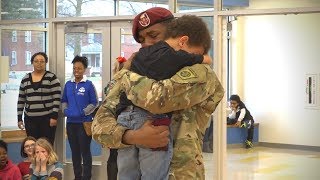 Military homecoming soldier surprises his kid at school  EMOTIONAL [upl. by Urbanus]