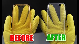 How to Clean Yellowness of Transparent Mobile Cover  Clean Silicon Cover at Home [upl. by Ardnazxela266]