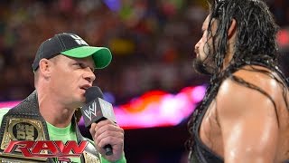 John Cena confronts Roman Reigns Raw July 14 2014 [upl. by An]