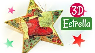 Como hacer ESTRELLAS 3D fácil Manualidades de Navidad [upl. by Lenette]