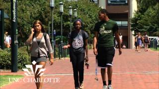 Students Walk through UNC Charlottes Beautiful Campus [upl. by Navets253]