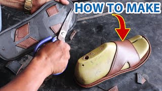 How to make beautiful sandals with simple tools  Easy process of making sandals  Making Sandals [upl. by Moe]