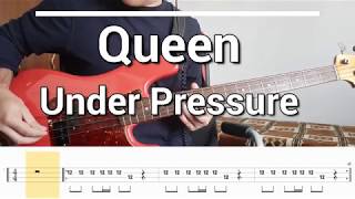 Queen  Under Pressure Bass Cover TABS [upl. by Anma213]