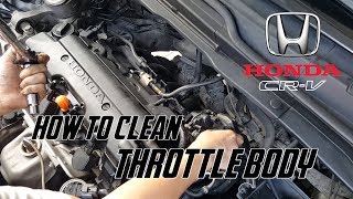 How To Clean Throttle Body  Honda CRV  Civic R20A1 [upl. by Jarlath882]