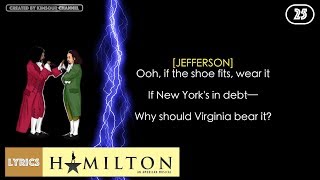 25 Hamilton  Cabinet Battle 1 VIDEO LYRICS [upl. by Hausmann479]