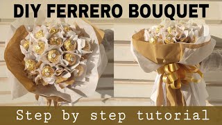 DIY Ferrero Rocher Bouquet Tutorial Bouquet making by carrybagsHow to make Ferrero rocher bouquet [upl. by Moretta]