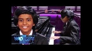 Lydian plays the piano blindfolded in the battle round  The Worlds Best [upl. by Tayib711]