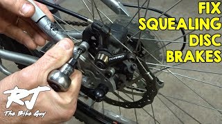 How To Fix Noisy Squeaking Squealing Disc Brakes On A Bike [upl. by Woodman700]