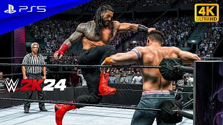 WWE 2K24  John Cena vs Roman Reigns  Universal Championship Match at SummerSlam  PS5™ 4K60 [upl. by Ifok]