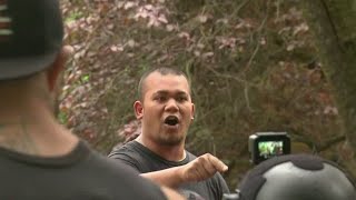 Patriot Prayer Antifa clash in Downtown Portland [upl. by Ellinehc]