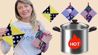 Agarradores De Ollas en 10 minutos  Easy Sewing Project Pot Holders  DIY PotHolders [upl. by Niobe]