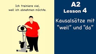 Learn German  Kausalsatz  Nebensatz  weil da vs denn  German for beginners  A2  Lesson 4 [upl. by Yraccaz]