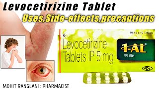 Levocetirizine dihydrochloride tablets ip 5mg  UsesSide effectsDose and precautions  In Hindi [upl. by Samaj]