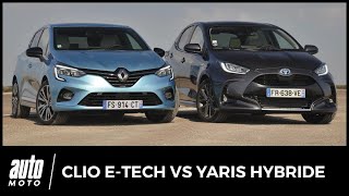 Essai Renault Clio Hybride vs Toyota Yaris Hybride  citadines sans fil [upl. by Bergstein]