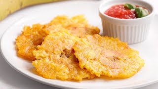 Patacones o Tostones de Plátano Frito muy Crujientes  Sólo 3 Ingredientes [upl. by Htebesile693]