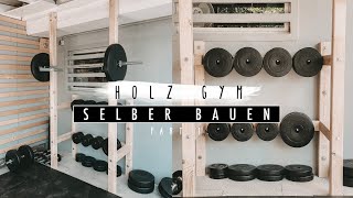 DIY Home Gym selber bauen  Power Rack und Hantelbank aus Holz  EASY ALEX [upl. by Elinet]