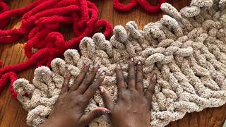 How to hand knit a Chunky Chenille Throw for less than 40 [upl. by Einniw]